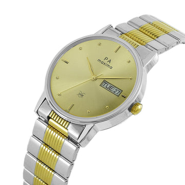 Maxima GOLD Men Gold Dial Analogue Watch - 26155CMGT